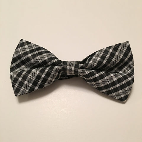 Men Bow Ties - Black & White Plaid - 3just3