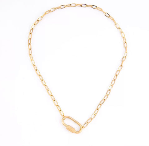 Necklaces -  Oval Lock Necklace