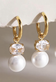 Earrings -      Pearl & Sparkle Hoops