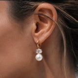 Earrings -      Pearl & Sparkle Hoops