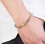 Men Bracelet -Gold Plated Mesh Bracelet
