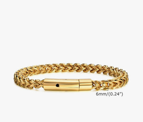 Men Bracelet -Gold Plated Mesh Bracelet