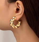 Earrings -  Gold Braided Earrings