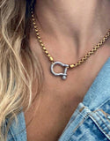 Necklaces - Gold Horseshoe Pendant 18” Necklace