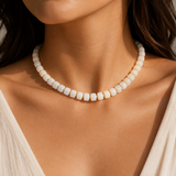 Necklaces - Coastal Glow Necklace - White & Gold