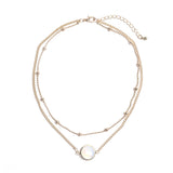 Necklace - Opal Stone Layered Choker