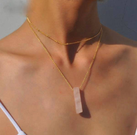 Necklaces - Quartz Layered Choker