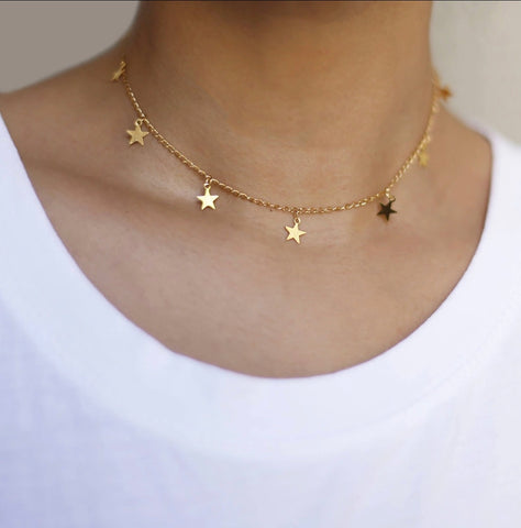 Necklace - Gold Stars Choker