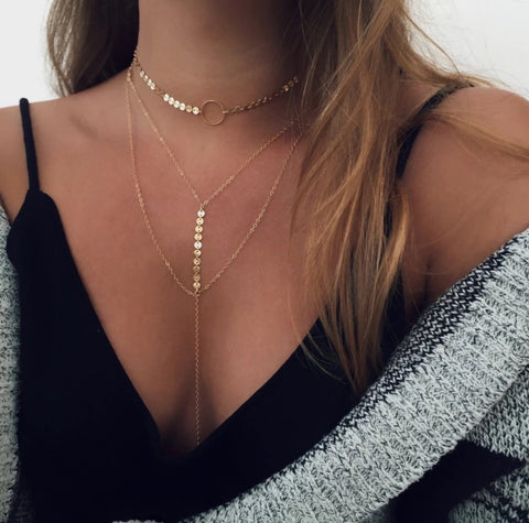 Necklaces - Gold Layered Y Necklace