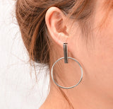 Earrings - Silver Modern Hoop Earrings