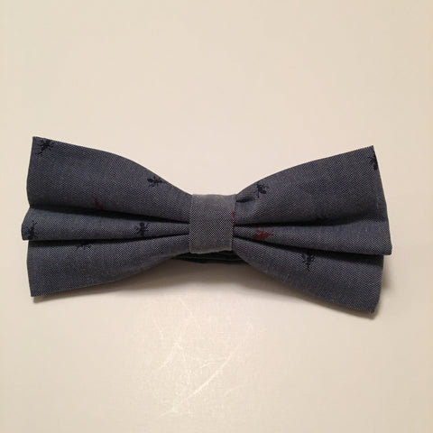 Men Bow Ties - Anchor on Gray - 3just3