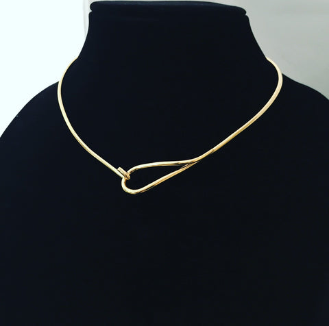 Necklaces - Gold Loop Choker - 3just3