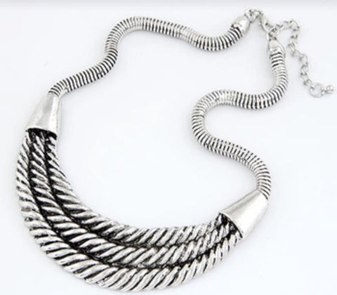 Necklaces - Triple Rope Silver Necklace