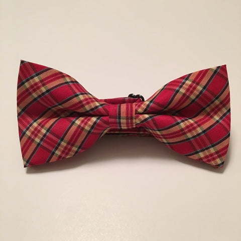 Men Bow Ties - Red Plaid - 3just3
