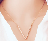 Necklaces -Triangle Gold Plated Necklace - 3just3