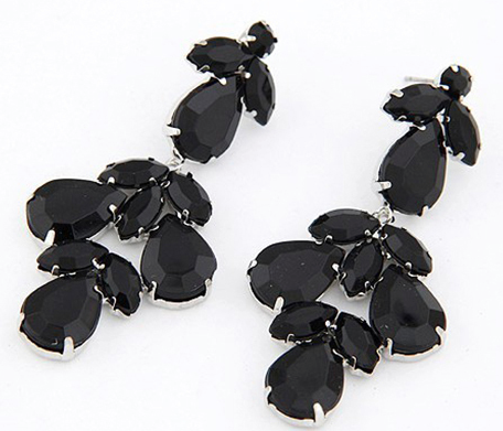 Earrings - Black Onyx Chandelier Earrings - 3just3