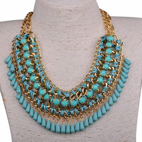 Necklaces -  Multilayer Braided Collar Necklace - 3just3