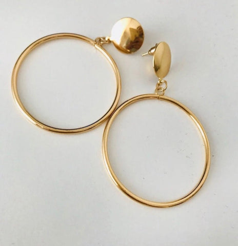 Earrings - Gold Stud Hoops
