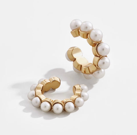 Earrings -  Pearl Cuff Set