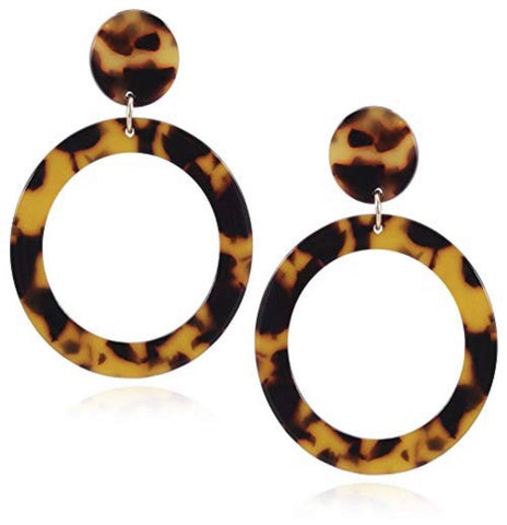 Earrings -  Tortoiseshell Circle Earrings