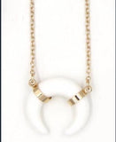 Necklaces - Crescent White Moon Necklace