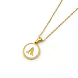 Necklaces - Round Pendant Initial Necklace