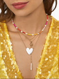 Necklaces -  White Heart Necklace
