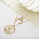 Necklace - Gold Circle and Crescent Necklace