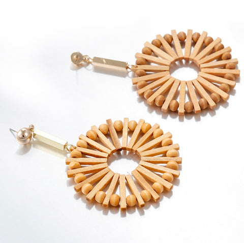 Earrings -  Vintage Circle Bamboo Earrings