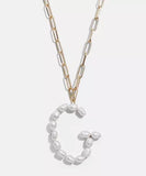 Necklace - Pearl Initial Letter Necklace