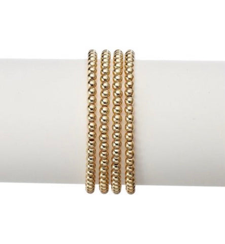 Bracelet - Gold Beaded Ball Bracelet - Set of 4
