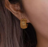 Earrings -  Meshy Gold Earrings