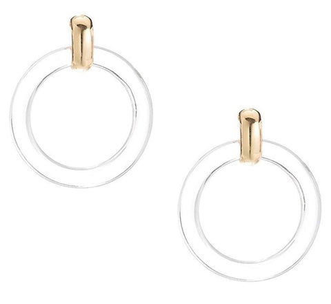 Earrings -  Two-in-One Clear Acrylic Hoops