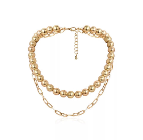 Necklaces - Gold Ball Necklace Set