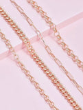 Necklaces -  Multi-layer Gold Curb Link Chain Necklace