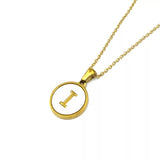 Necklaces - Round Pendant Initial Necklace
