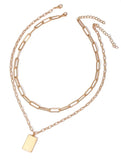 Necklaces -  Layered Necklace with Gold Plate 2 in 1