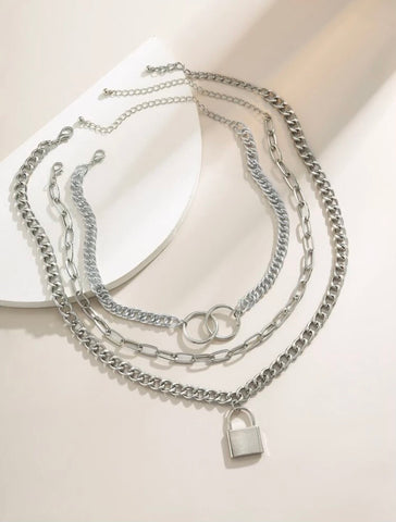 Lock Charm Chain Necklace