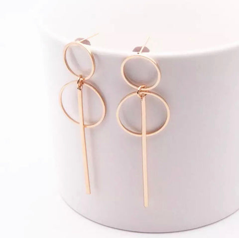 Earrings - Gold Double Circle Earrings