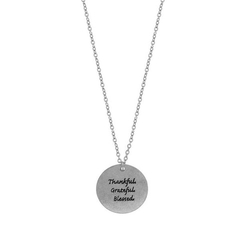 Necklaces -  Silver - Thankful Grateful Blessed - 3just3
